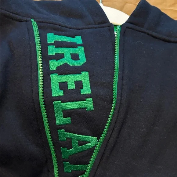 Ireland Live for Rugby Hoodie Mens XXXL Pullover Navy & Green Zip Sweatshirt - Picture 9 of 10